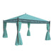 Cosmo Casa - Pergola Cadiz - Tuinpaviljoen - Stabiel 7cm Frame met Zijwand - 4x4m - Turkoois