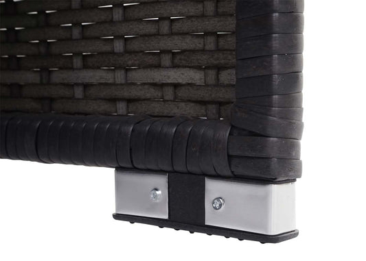 Cosmo Casa - Poly Rattan Set - Balkon/Tuin Loungeset Bank - Antraciet Frame - Donkergrijze Kussens