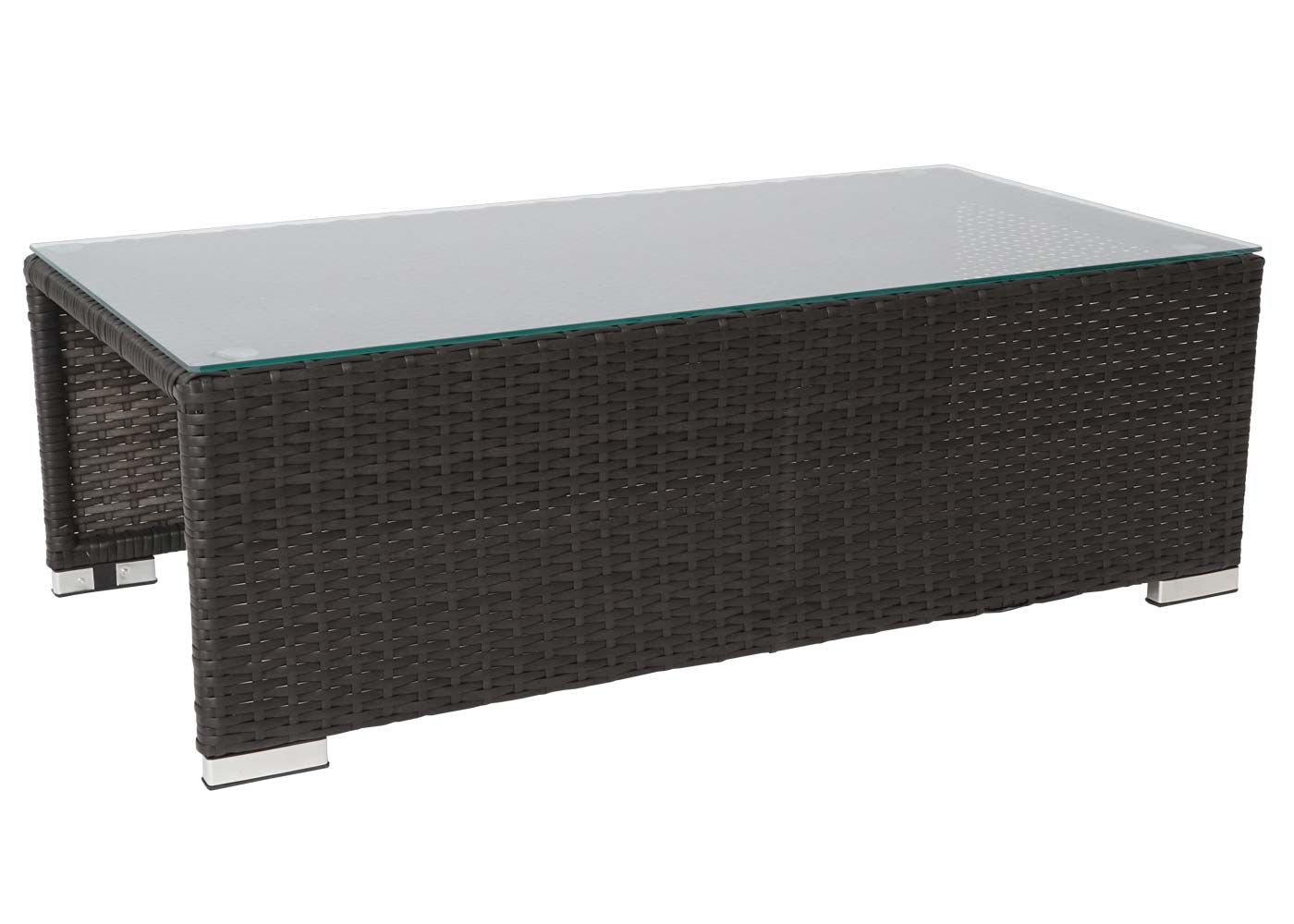 Cosmo Casa - Poly Rattan Set - Balkon/Tuin Loungeset Bank - Antraciet Frame - Donkergrijze Kussens