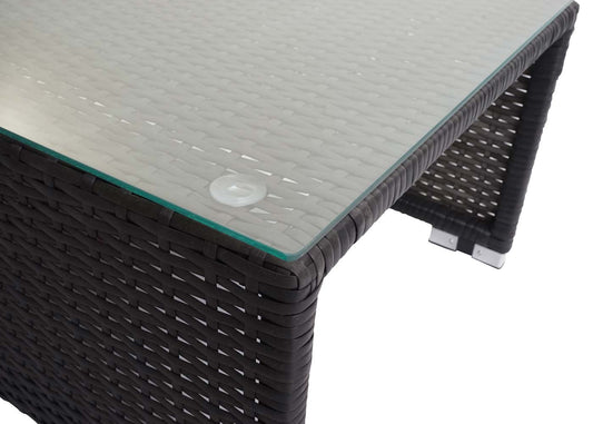 Cosmo Casa - Poly Rattan Set - Balkon/Tuin Loungeset Bank - Antraciet Frame - Donkergrijze Kussens