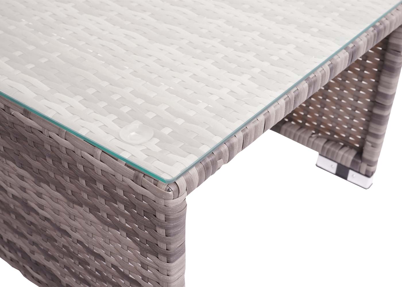 Cosmo Casa - Poly Rattan Set - Balkon/Tuin Loungeset Bank - Grijs Frame - Zwarte Kussens