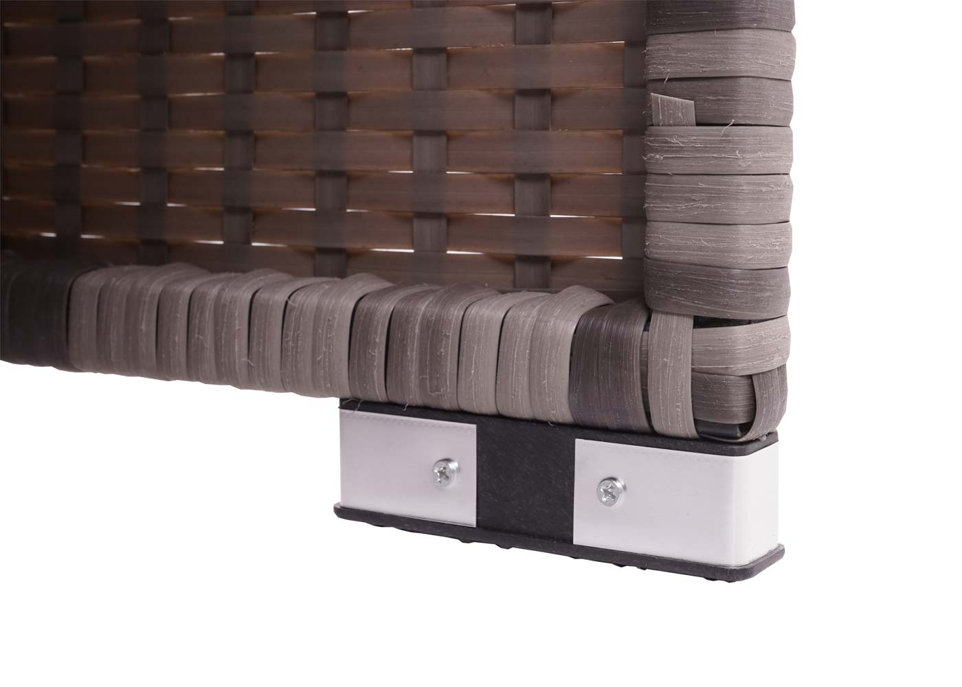 Cosmo Casa - Poly Rattan Set - Balkon/Tuin Loungeset Bank - Grijs Frame - Zwarte Kussens