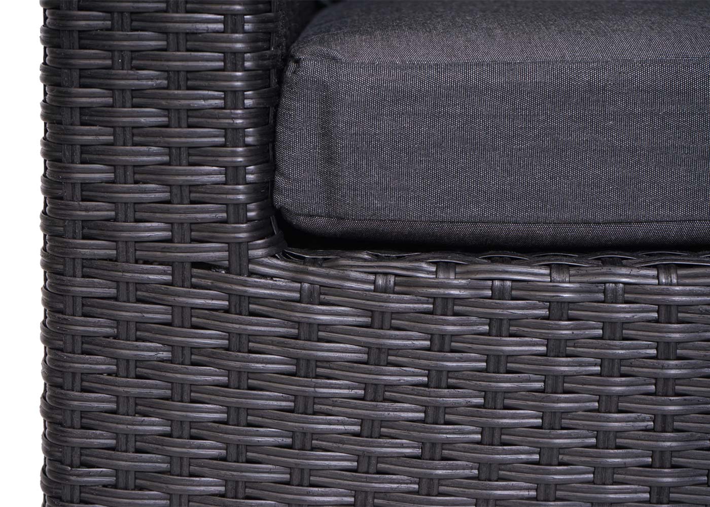 Cosmo Casa - Loungeset - Zonne-eiland met Kussens - Polyrotan - Antraciet Donkergrijs