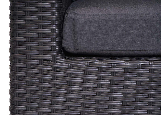 Cosmo Casa - Loungeset - Zonne-eiland met Kussens - Polyrotan - Antraciet Donkergrijs