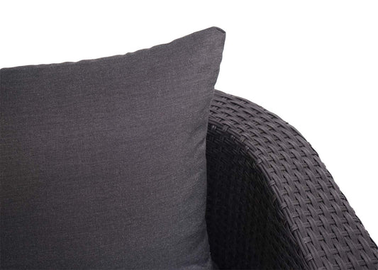 Cosmo Casa - Loungeset - Zonne-eiland met Kussens - Polyrotan - Antraciet Donkergrijs