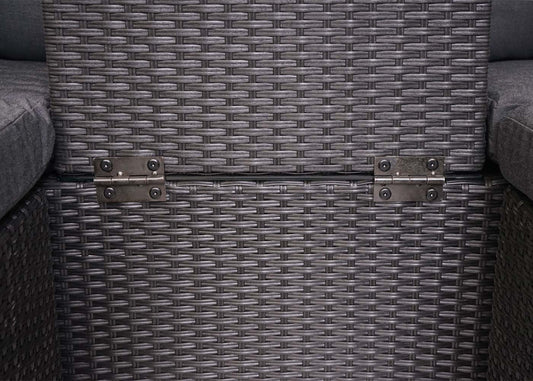 Cosmo Casa - Loungeset - Zonne-eiland met Kussens - Polyrotan - Antraciet Donkergrijs