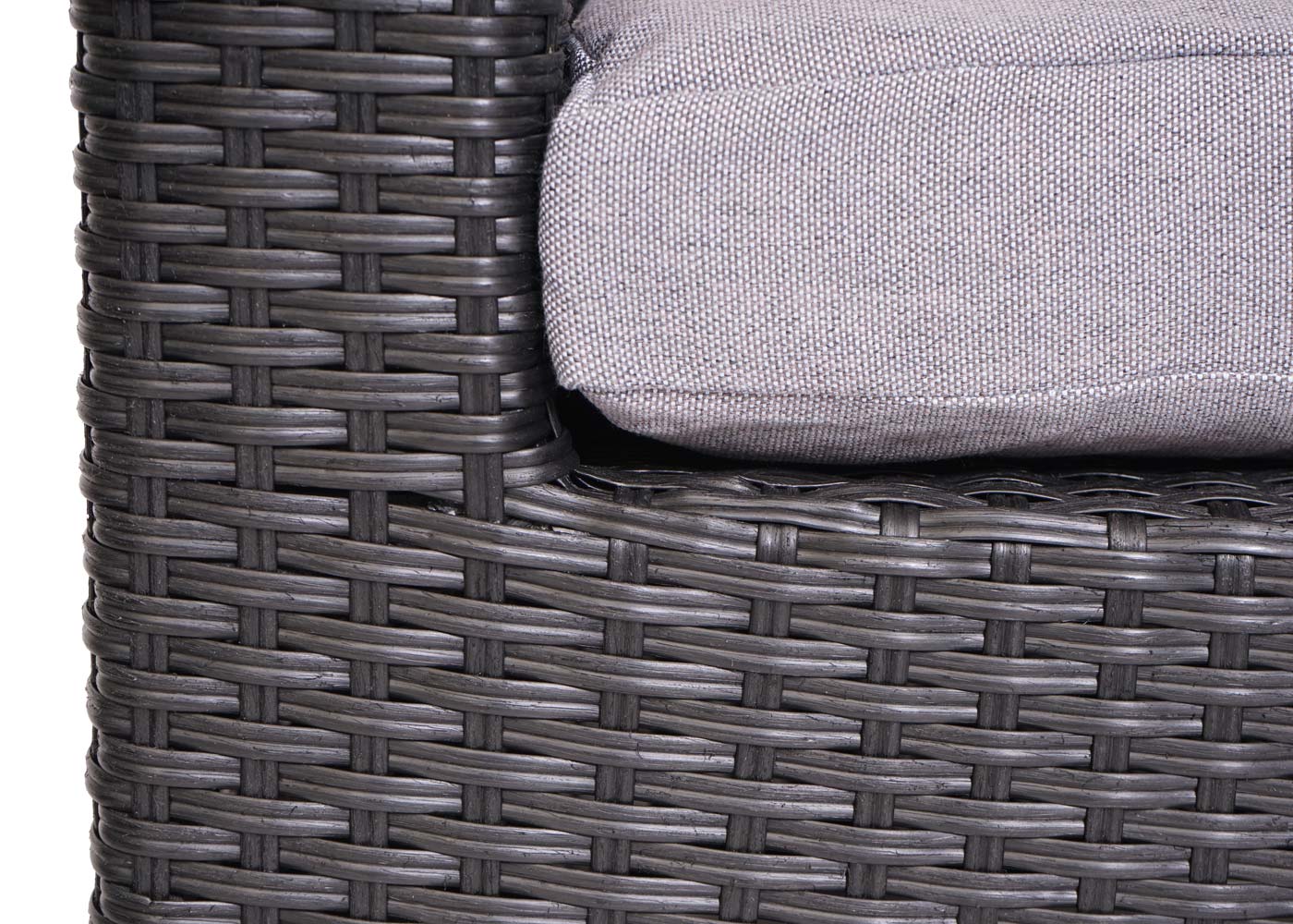 Cosmo Casa - Loungeset - Zonne-eiland met Kussens - Polyrotan - Antraciet Lichtgrijs