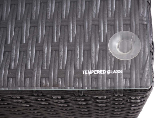 Cosmo Casa - Loungeset - Zonne-eiland met Kussens - Polyrotan - Antraciet Lichtgrijs