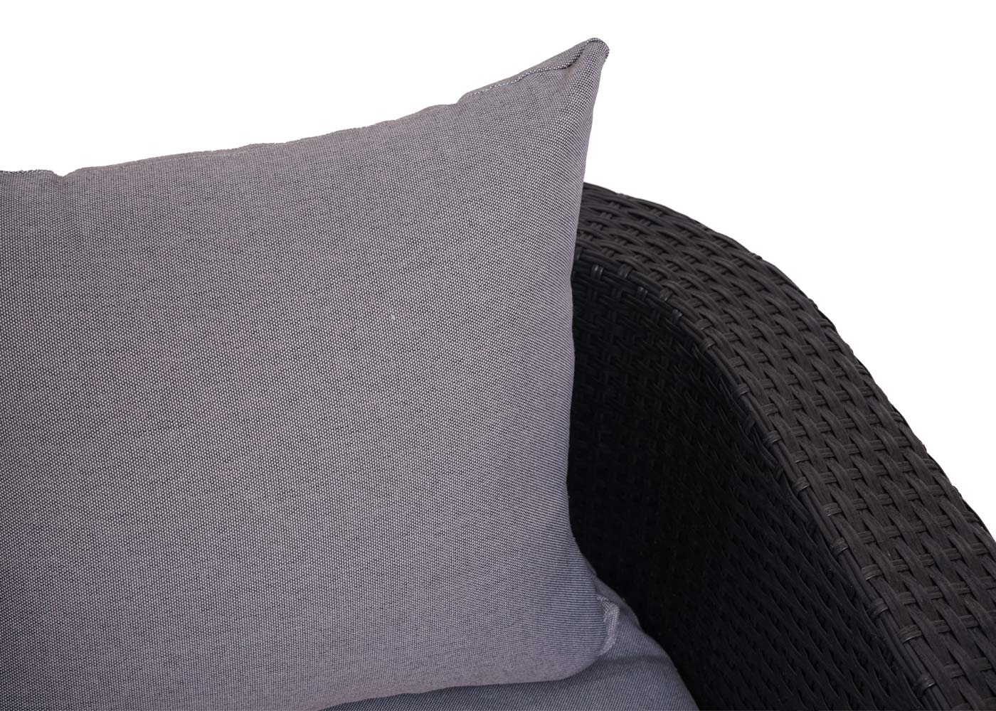 Cosmo Casa - Loungeset - Zonne-eiland met Kussens - Polyrotan - Antraciet Lichtgrijs