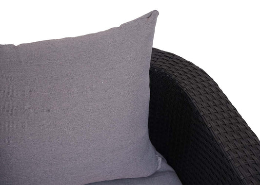 Cosmo Casa - Loungeset - Zonne-eiland met Kussens - Polyrotan - Antraciet Lichtgrijs