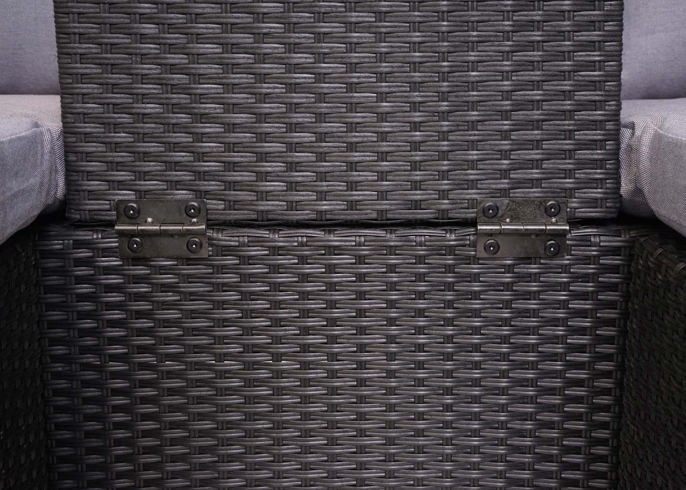 Cosmo Casa - Loungeset - Zonne-eiland met Kussens - Polyrotan - Antraciet Lichtgrijs