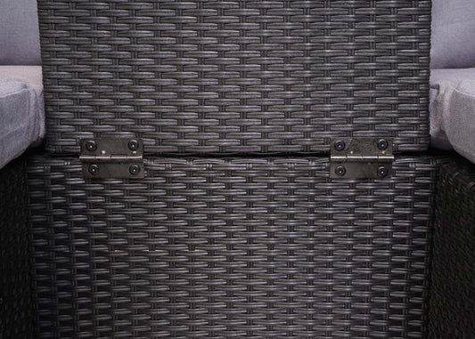 Cosmo Casa - Loungeset - Zonne-eiland met Kussens - Polyrotan - Antraciet Lichtgrijs