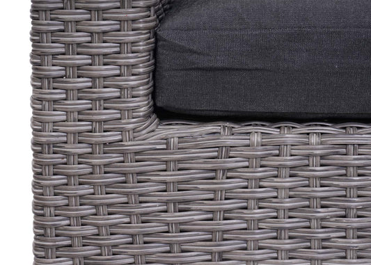 Cosmo Casa - Loungeset - Zonne-eiland met Kussens - Polyrotan - Grijs Antraciet