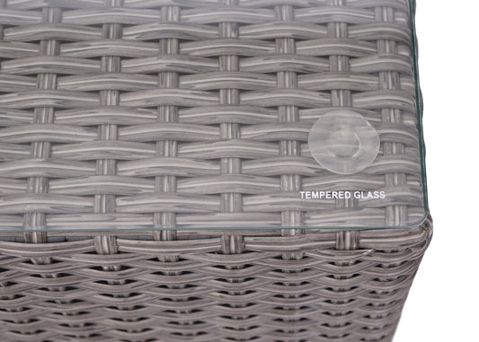 Cosmo Casa - Loungeset - Zonne-eiland met Kussens - Polyrotan - Grijs Antraciet