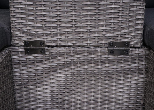 Cosmo Casa - Loungeset - Zonne-eiland met Kussens - Polyrotan - Grijs Antraciet