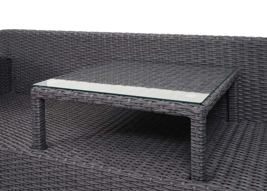 Cosmo Casa - Polyrotan Set - Tuin Loungeset - Zitgroep - Gesponnen Poly Halfrond Rotan - Grijs met Antraciet Kussens