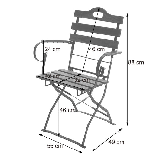 Cosmo Casa - Set van 2 biertuinstoelen - Opvouwbare tuinstoel - Horecakwaliteit acacia - Natuurlijke kleur