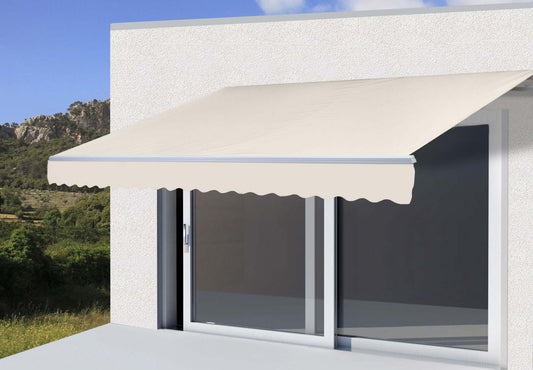 Cosmo Casa - Vervangende hoes luifel - Knikarm luifel - Zonwering - 4,5x3m - Polyester crème