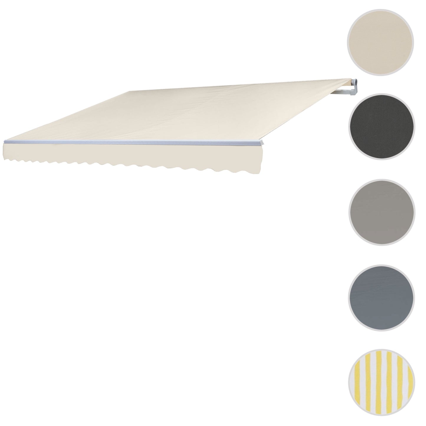 Cosmo Casa - Vervangende hoes luifel - Knikarm luifel - Zonwering - 4,5x3m - Polyester crème