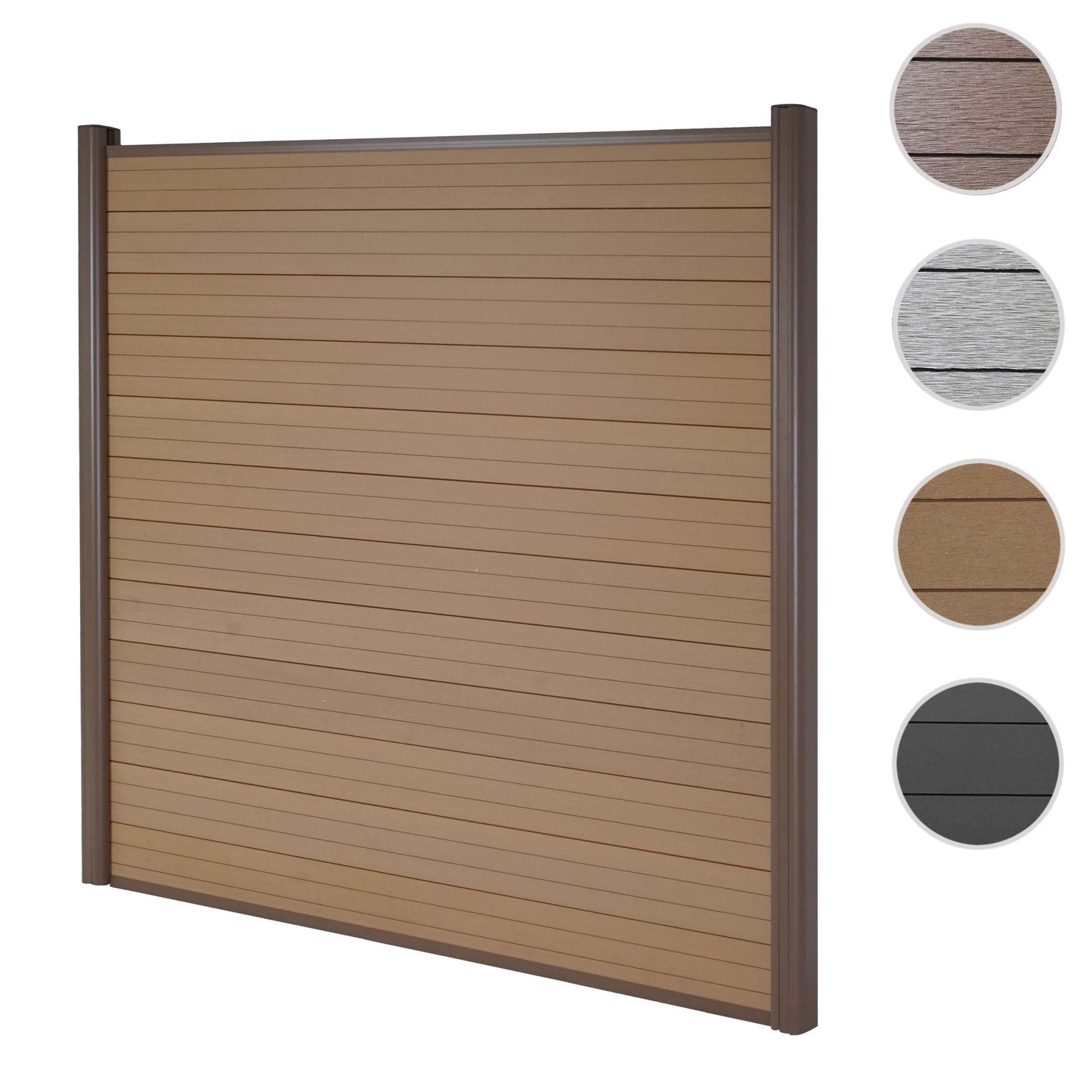 Cosmo Casa - Privacyscherm Sarthe - Windscherm met palen - Aluminium - Teak - Basiselement 1,90 m