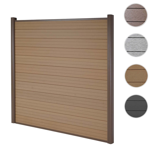 Cosmo Casa - Privacyscherm Sarthe - Windscherm met palen - Aluminium - Teak - Basiselement 1,90 m