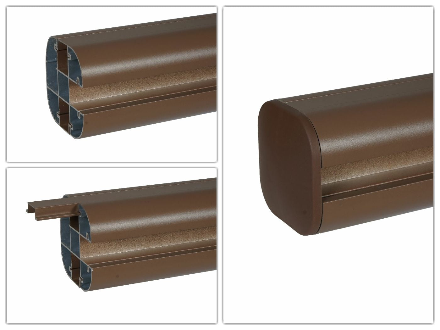 Cosmo Casa - Privacyscherm - Set 2 schuin - Aluminium & WPC - Teak - 2,82 m