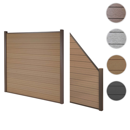 Cosmo Casa - Privacyscherm - Set 2 schuin - Aluminium & WPC - Teak - 2,82 m