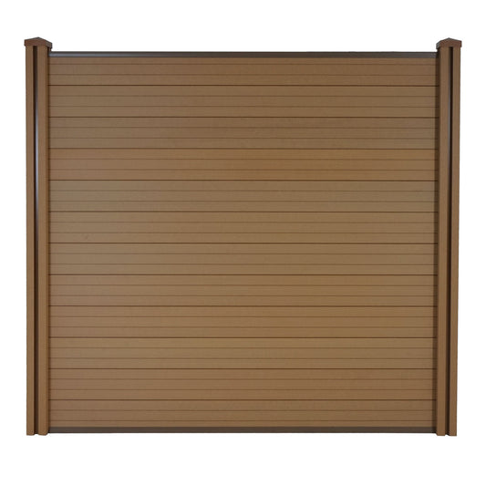 Cosmo Casa - Privacyscherm Sarthe - Windscherm met paal - WPC - Teak - Basiselement 1,95 m