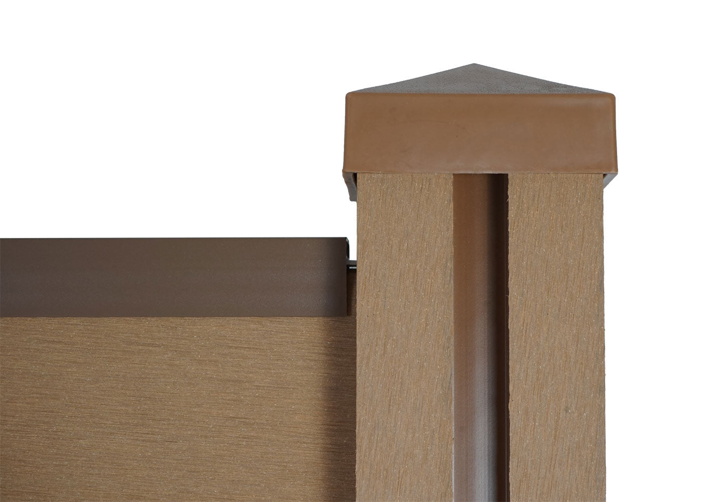 Cosmo Casa - Privacyscherm Sarthe - Windscherm met paal - WPC - Teak - Basiselement 1,95 m