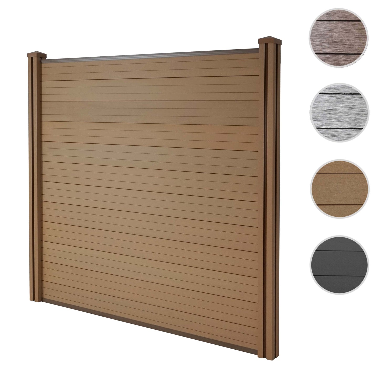 Cosmo Casa - Privacyscherm Sarthe - Windscherm met paal - WPC - Teak - Basiselement 1,95 m