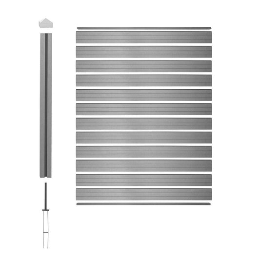 Cosmo Casa - Privacyscherm Sarthe - Windscherm met paal - WPC - Teak - Verlengelement 1,88 m