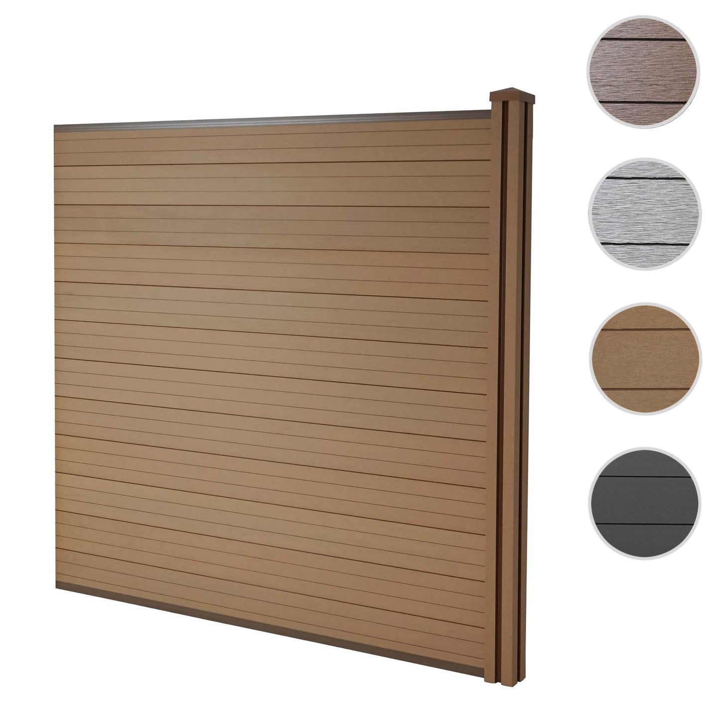 Cosmo Casa - Privacyscherm Sarthe - Windscherm met paal - WPC - Teak - Verlengelement 1,88 m