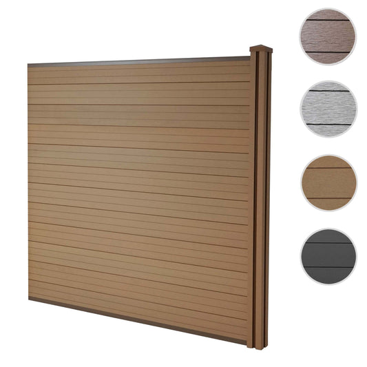 Cosmo Casa - Privacyscherm Sarthe - Windscherm met paal - WPC - Teak - Verlengelement 1,88 m