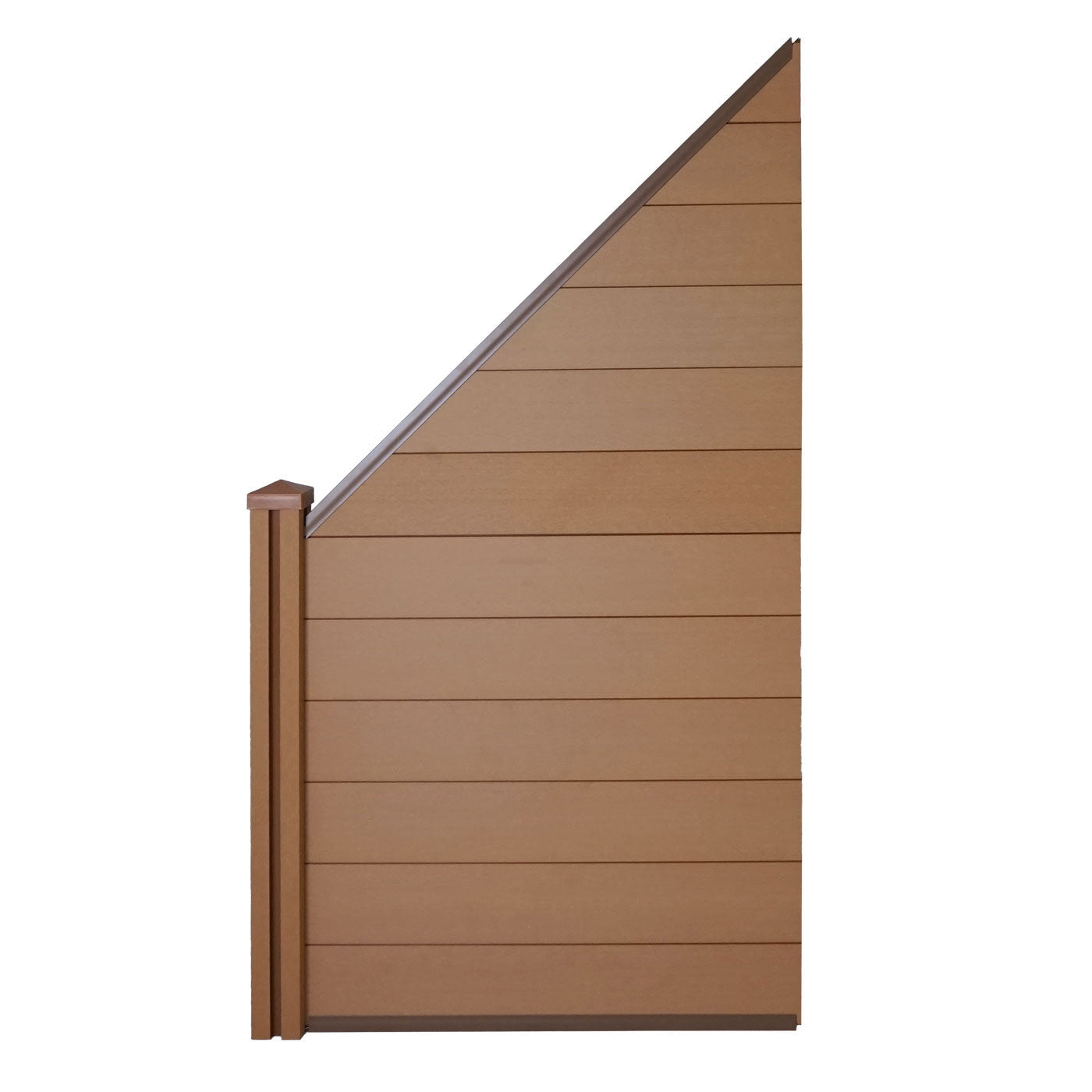 Cosmo Casa - Zichtscherm - Schuin rechts - WPC & Aluminium - Teak - 0,98 m