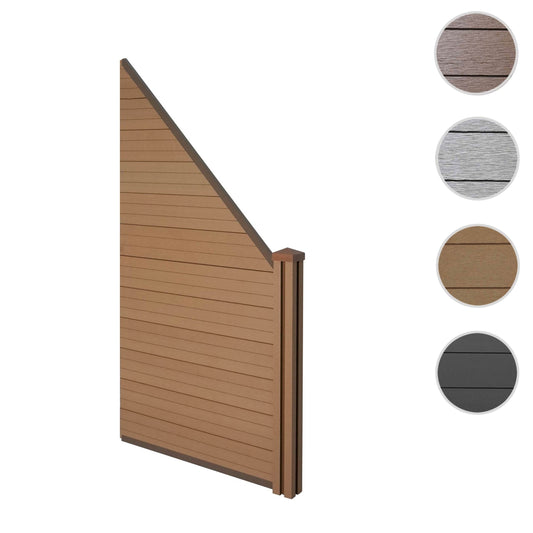 Cosmo Casa - Zichtscherm - Schuin rechts - WPC & Aluminium - Teak - 0,98 m