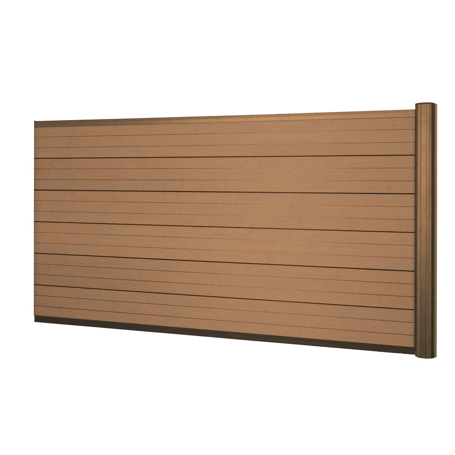 Cosmo Casa - Privacyscherm - Laag - Aluminium & WPC - Teak - 1,85 m