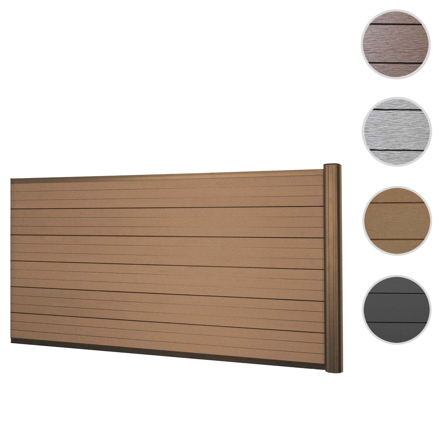 Cosmo Casa - Privacyscherm - Laag - Aluminium & WPC - Teak - 1,85 m