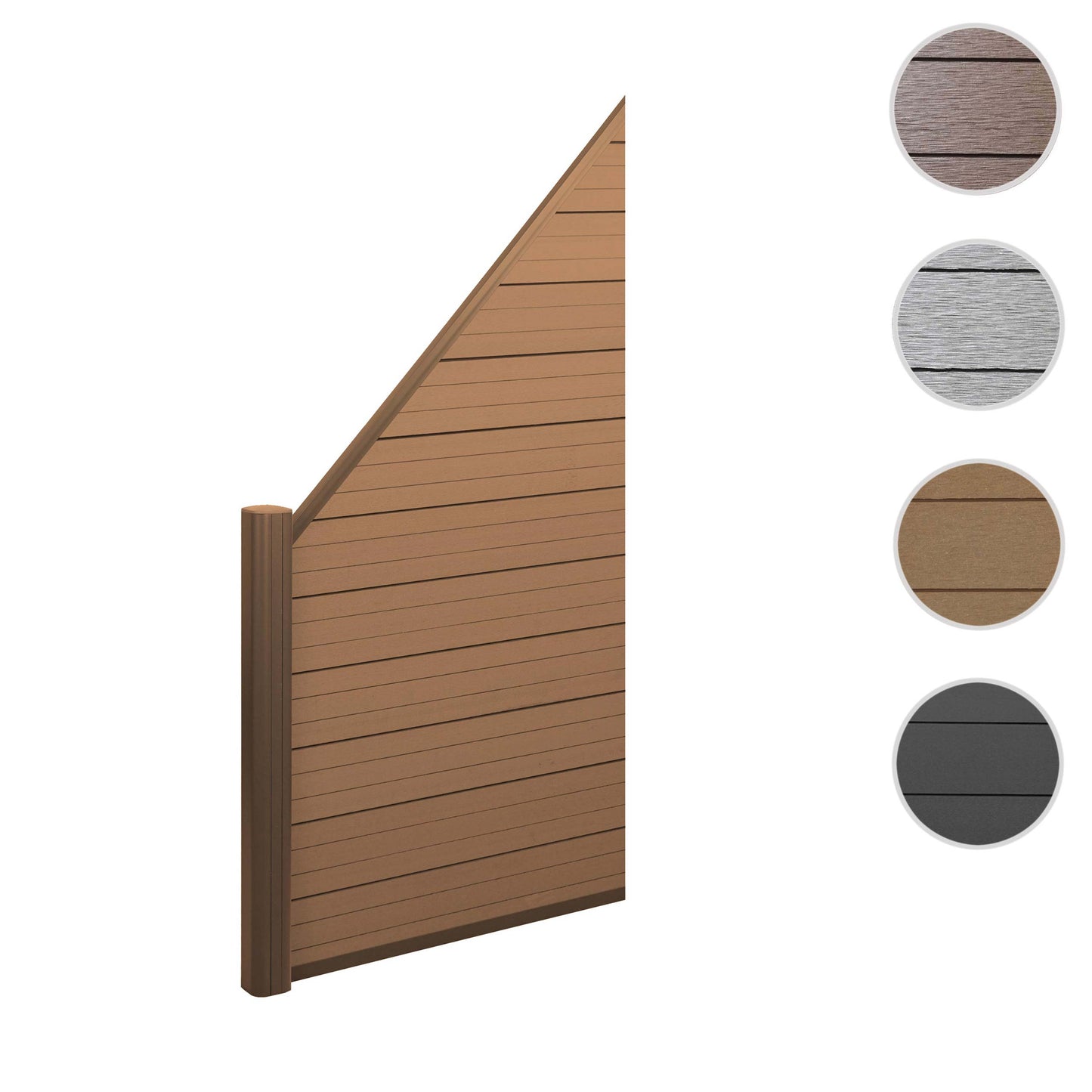 Cosmo Casa - Privacyscherm - Schuin links - Aluminium & WPC - Teak - 0,95 m