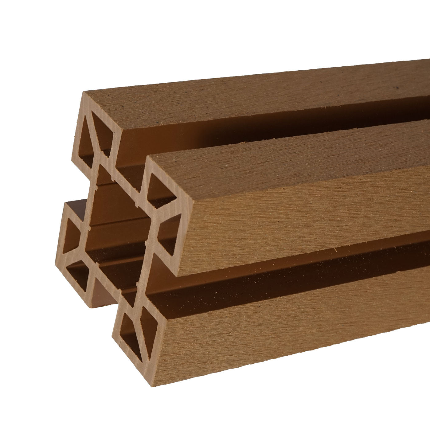 Cosmo Casa - Zichtscherm Sarthe - Windscherm met paal - WPC - Teak - Verlengelement schuin links 98 cm