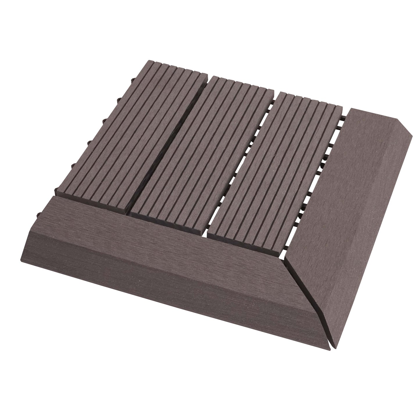 Cosmo Casa - Hoekvloertegel - Houtlook - WPC - Grijs - 30×30 cm