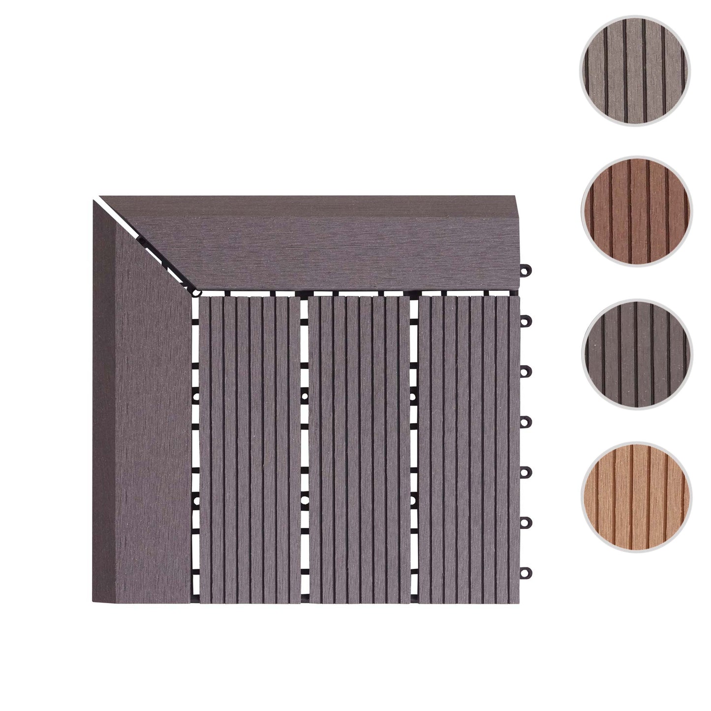 Cosmo Casa - Hoekvloertegel - Houtlook - WPC - Grijs - 30×30 cm