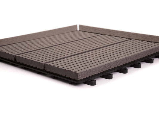 Cosmo Casa - Hoekvloertegel - Houtlook - WPC - Grijs - 30×30 cm