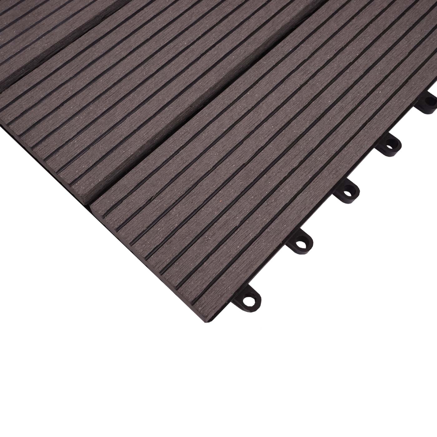 Cosmo Casa - Hoekvloertegel - Houtlook - WPC - Grijs - 30×30 cm