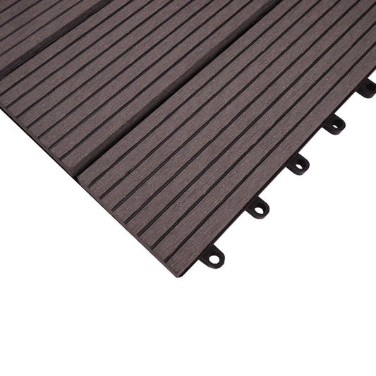 Cosmo Casa - Hoekvloertegel - Houtlook - WPC - Grijs - 30×30 cm