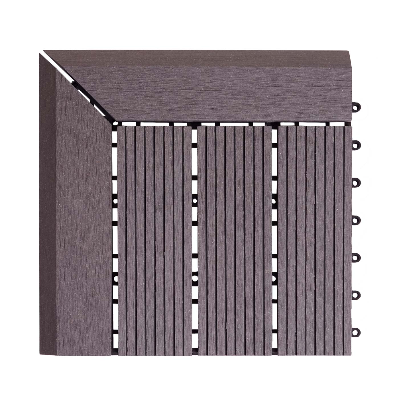 Cosmo Casa - Hoekvloertegel - Houtlook - WPC - Grijs - 30×30 cm