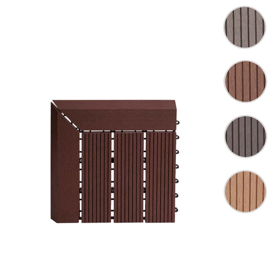 Cosmo Casa - Hoekvloertegel - Houtlook - WPC - Koffie & Lineair - 30×30 cm