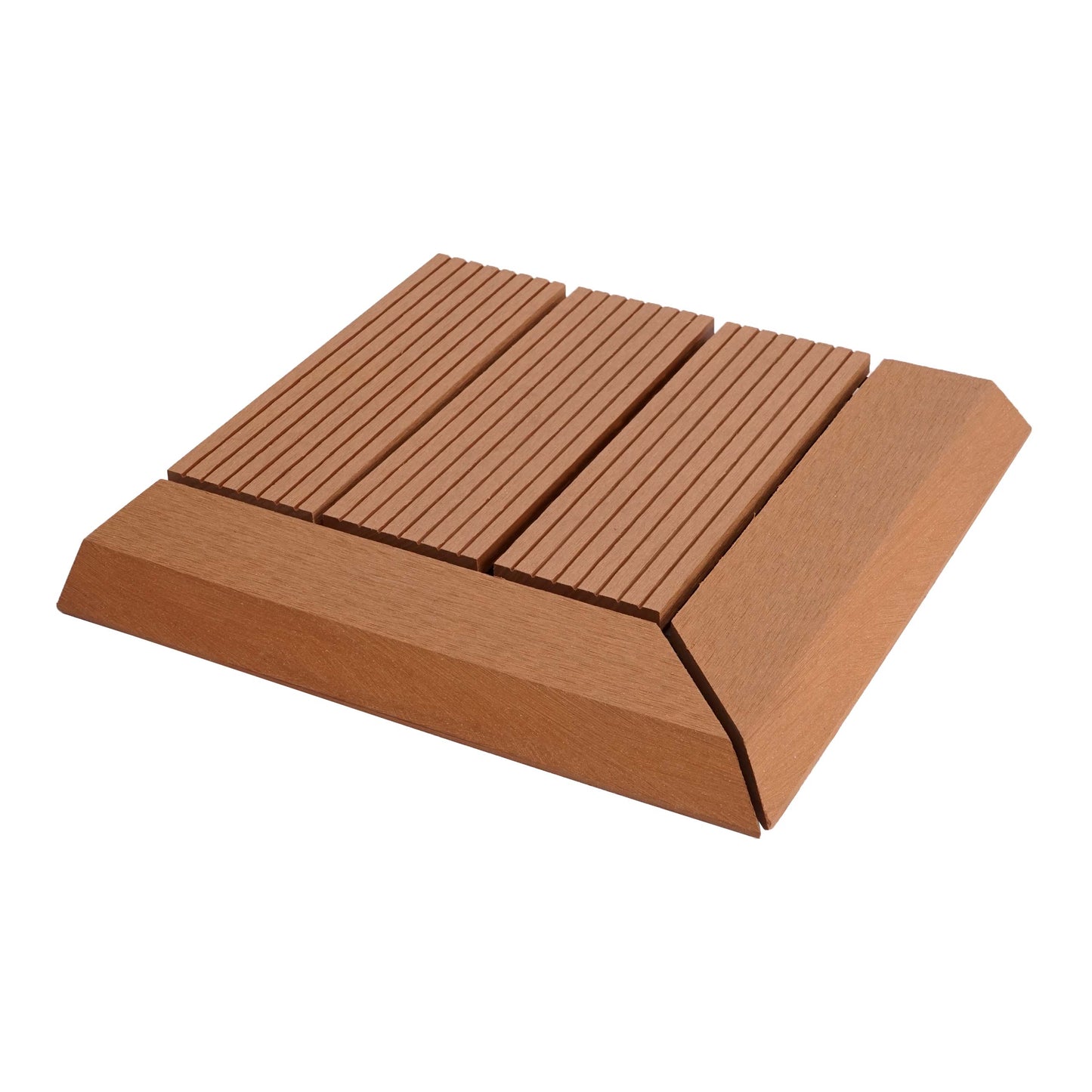 Cosmo Casa - Hoekvloertegel - Houtlook - WPC - Teak & Lineair - 30×30 cm