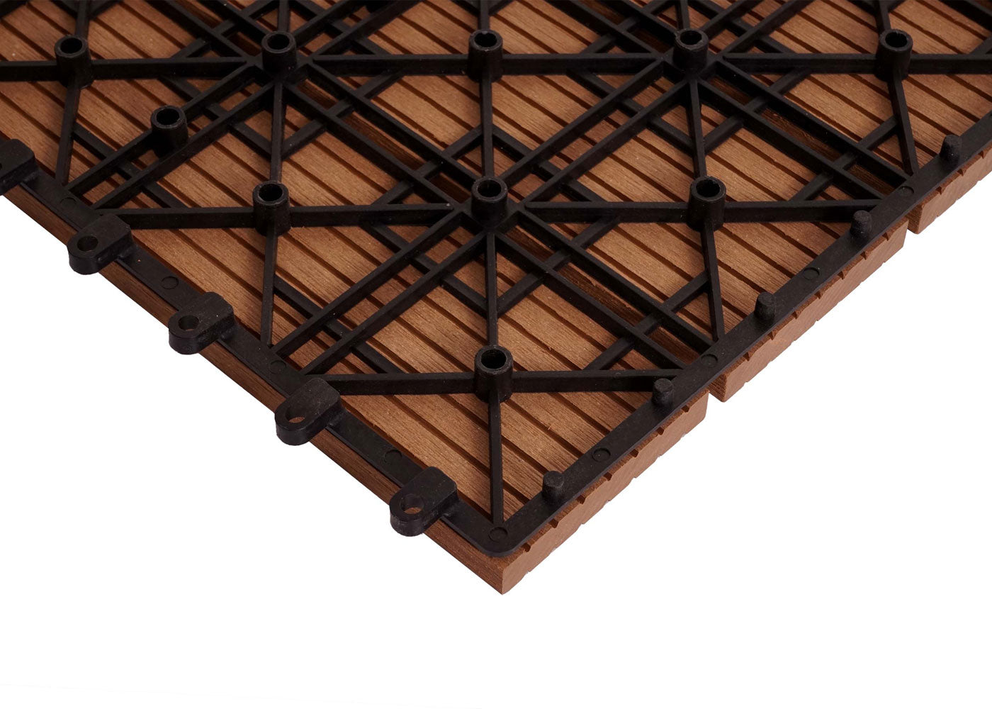 Cosmo Casa - Hoekvloertegel - Houtlook - WPC - Teak & Lineair - 30×30 cm