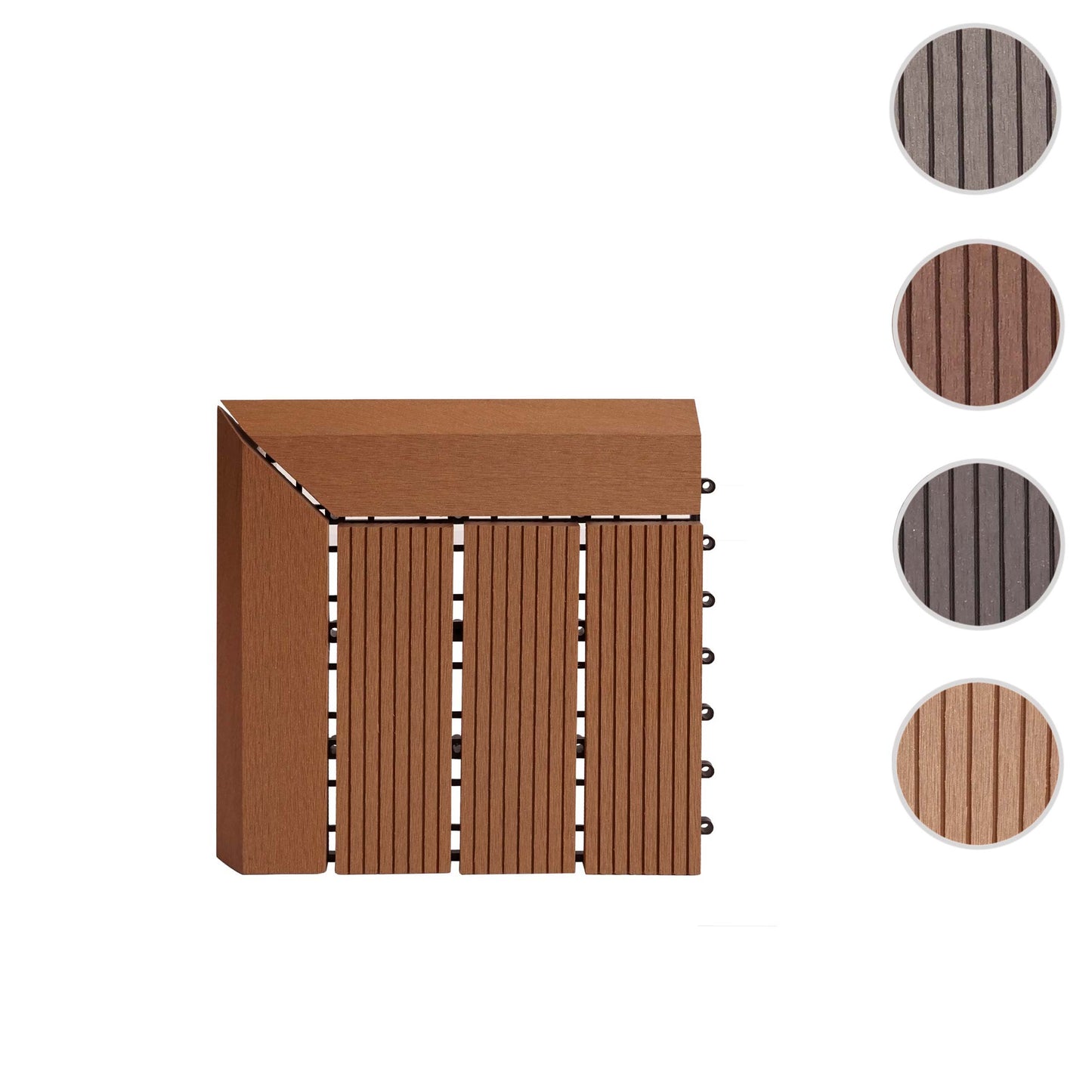 Cosmo Casa - Hoekvloertegel - Houtlook - WPC - Teak & Lineair - 30×30 cm