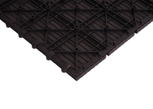 Cosmo Casa - Hoekvloertegel - Houtlook - WPC - Antraciet & Lineair - 30×30 cm